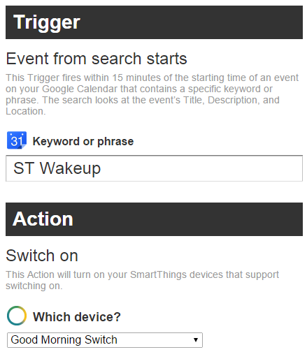 ifttt action and trigger