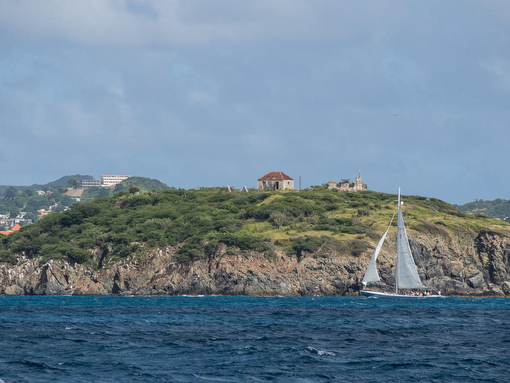 Fort Amsterdam and a sailboat