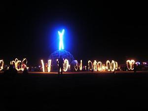 Fire dancers the night of the burn