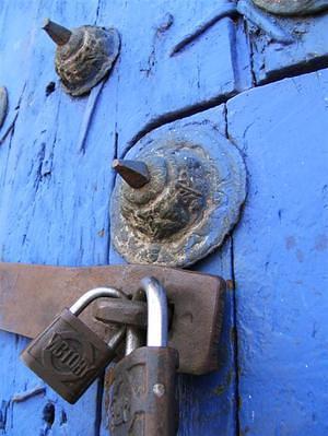 Blue door locks