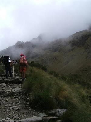 Porters under load breeze by