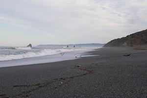 Pebble beach and surf