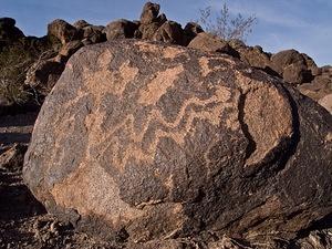 Snake petroglyph