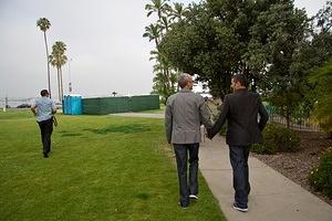 Walking to the wedding site