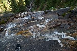 Looking down the waterfall
