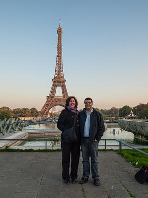 Anna and Chris with the tower